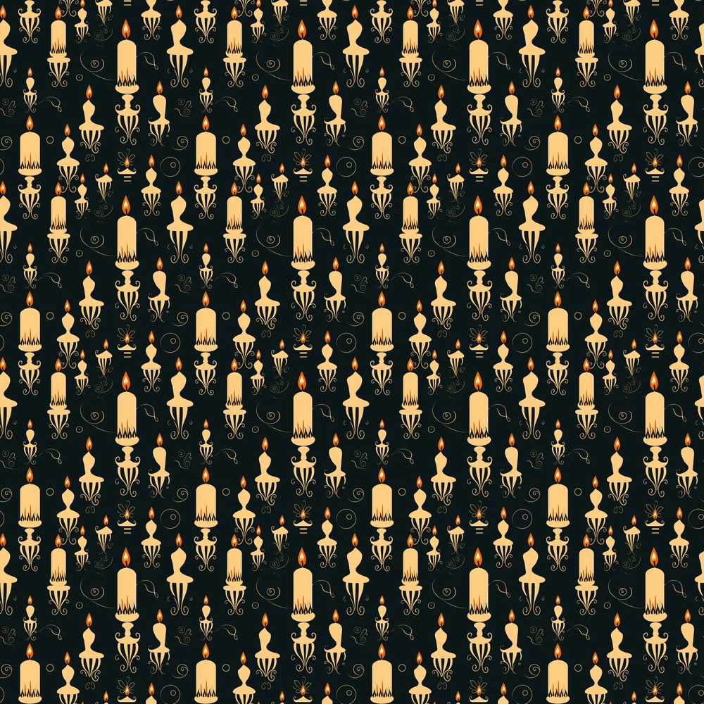Elegant Vintage Candlelight Silhouette Pattern Dark Decorative Repeat