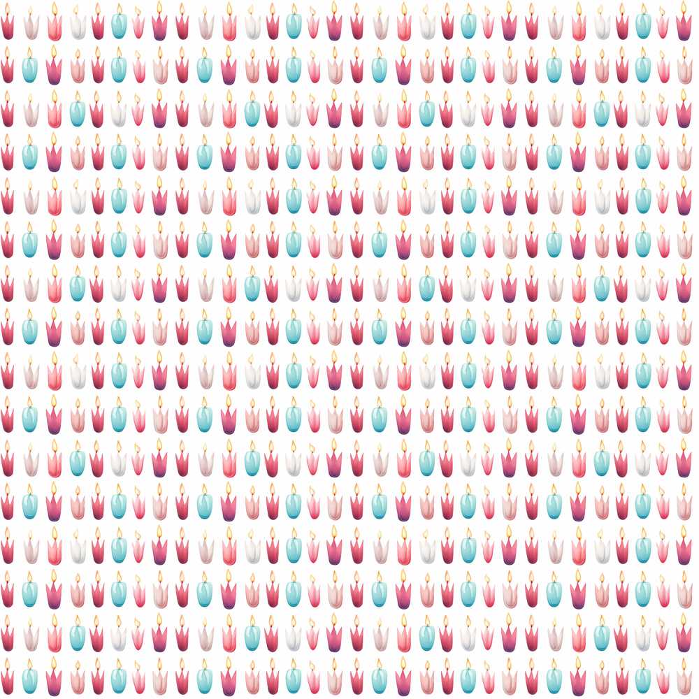 Soft Pastel Candle Shapes Repeating Pattern Light Decorative