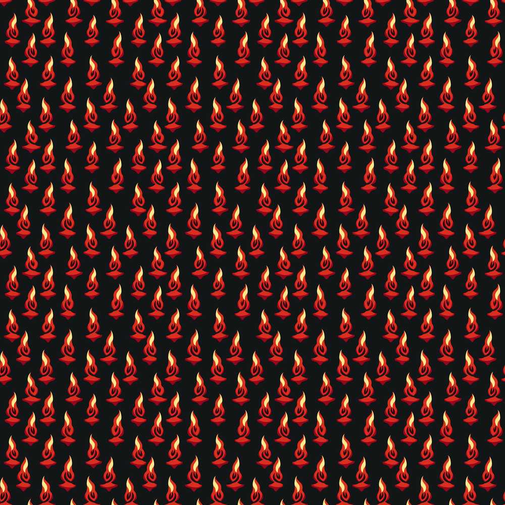 Minimal Red Flame on Dark Background Decorative Repeat