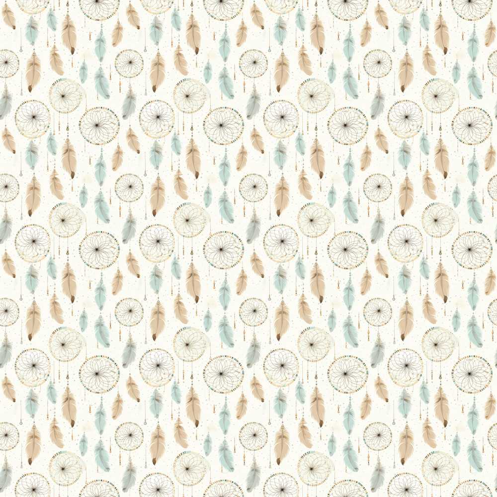 Elegant Dreamcatcher Feathers Minimal s Decorative Repeat Pattern