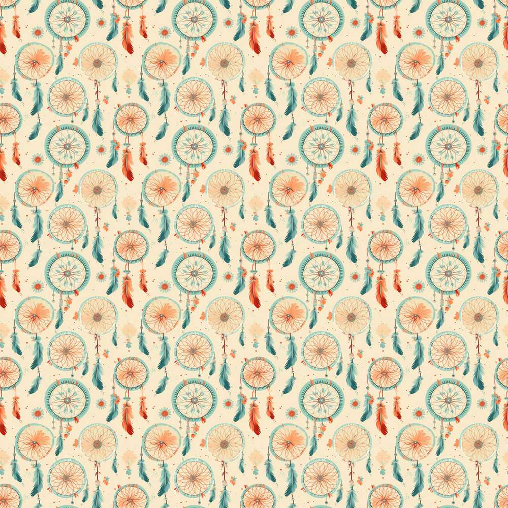 Dreamcatcher Feathers Bohemian s Decorative Repeat Pattern Design