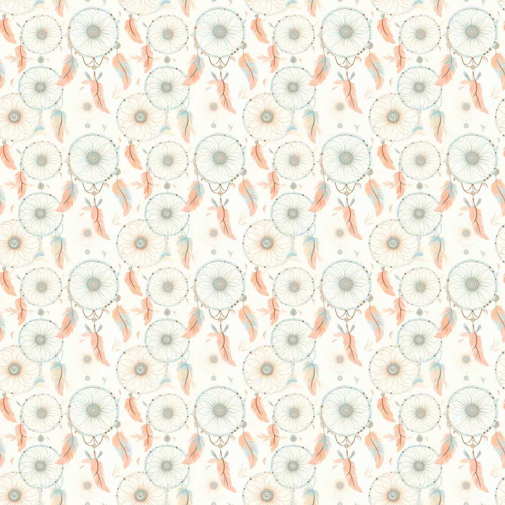 Delicate Pastel Dreamcatcher Feather Pattern Light Elegant Background