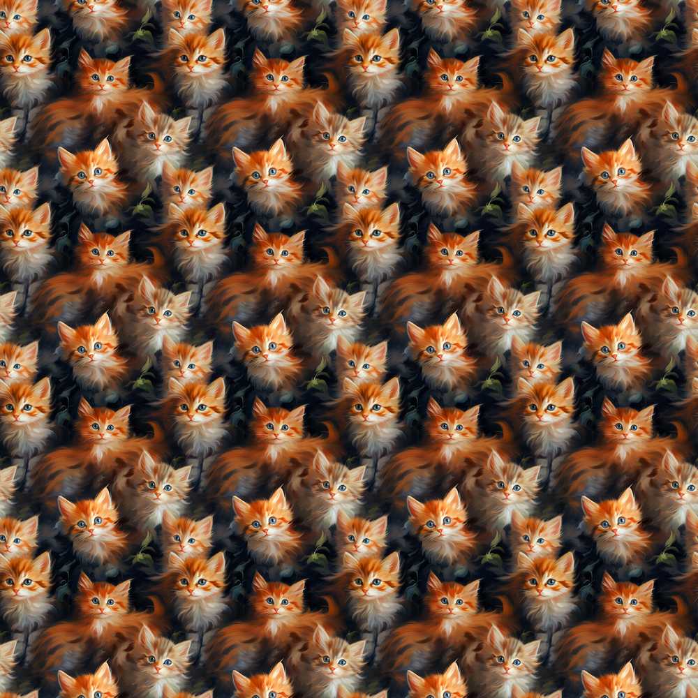 Fluffy Orange Kittens Dark Artistic Background Cute Cat
