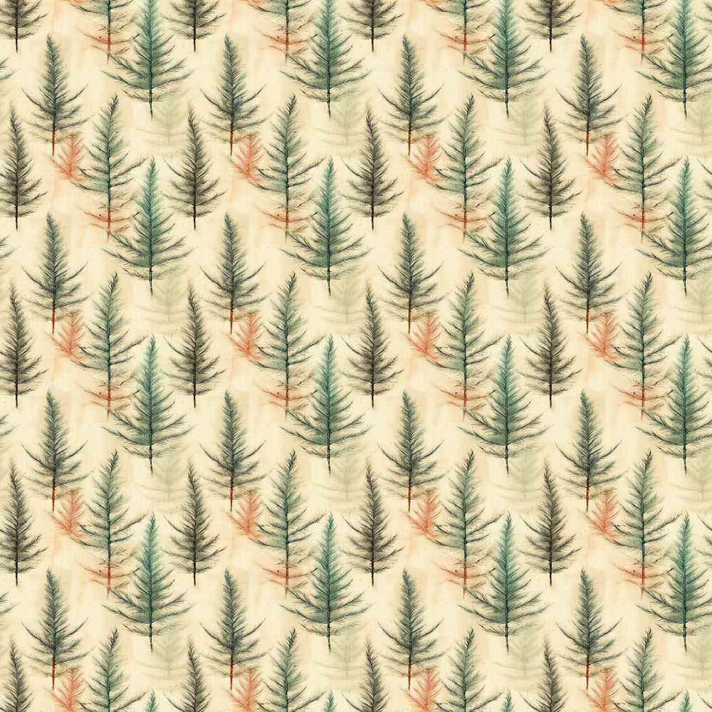 Soft Watercolor Pine Leaves Natural Wildflower Pattern Botanical