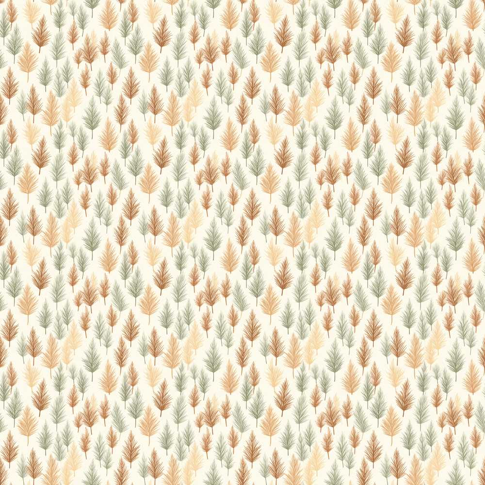 Soft Minimal Pine Leaf Pattern in Warm Earthy Tones