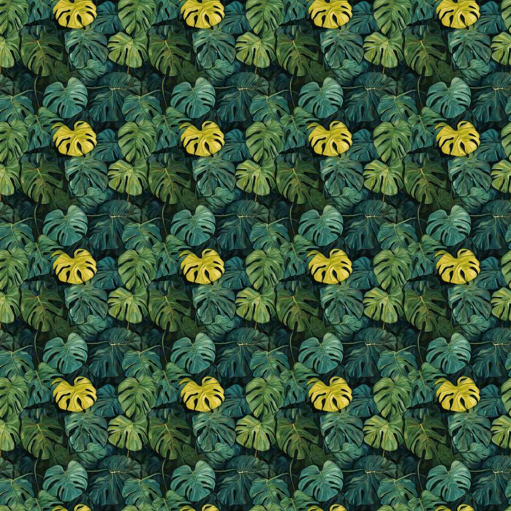 Dense Tropical Monstera Leaves in Deep Green Tones Wildflower