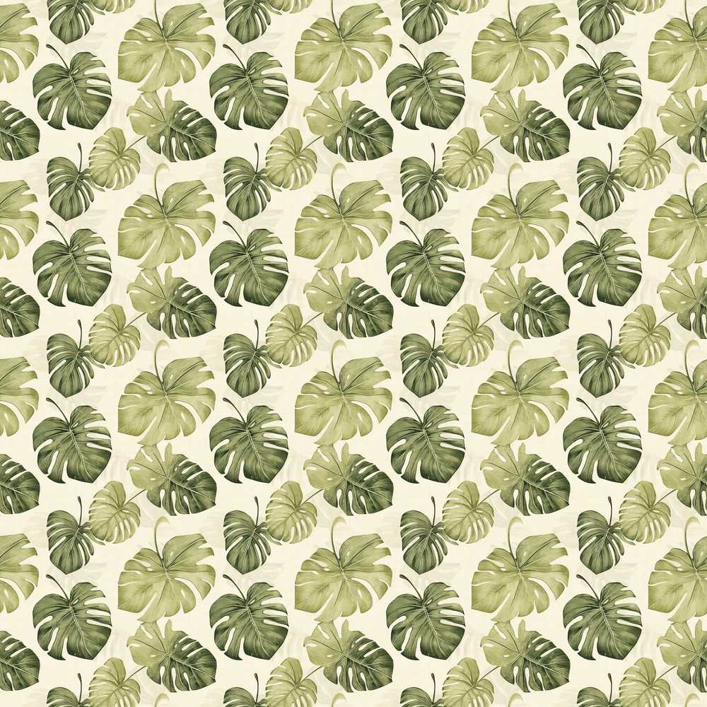 Muted Watercolor Monstera Leaves on Light Background Wildflower Pattern