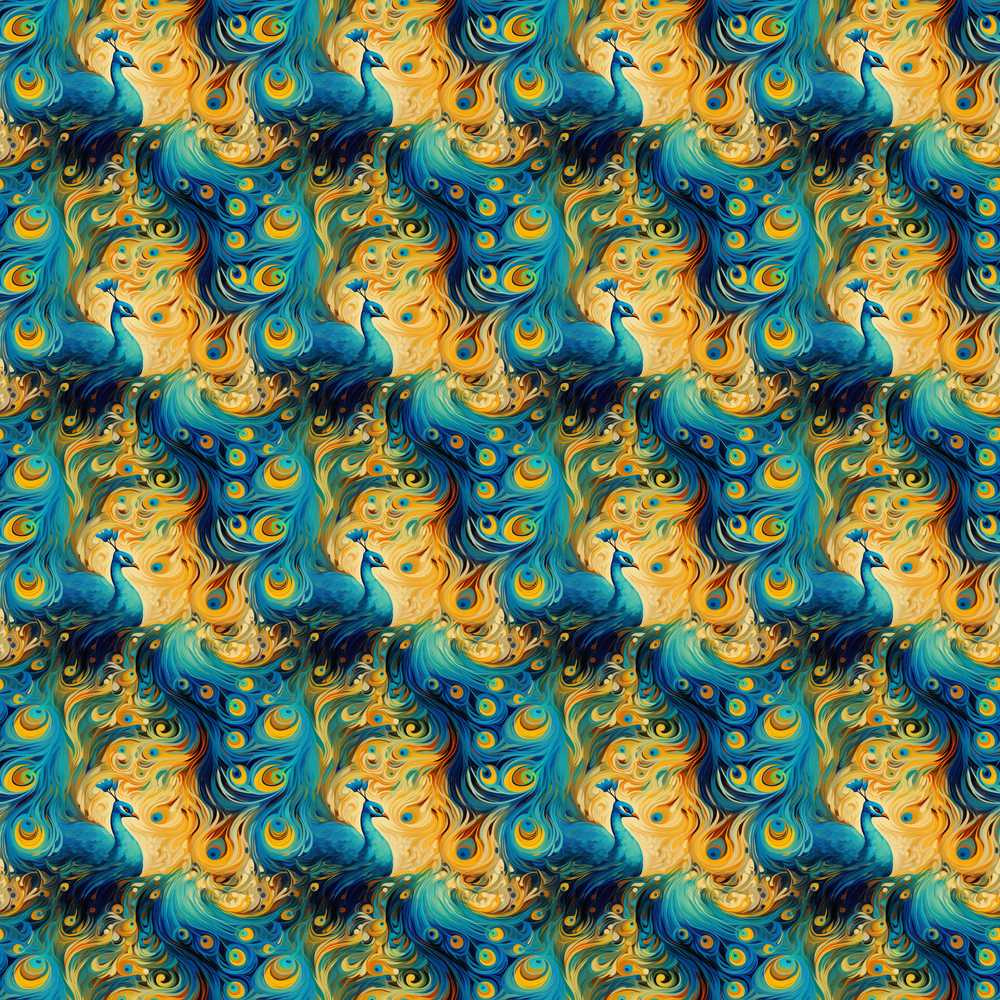 Vibrant Abstract Peacock Feathers Artistic Art Texture Pattern