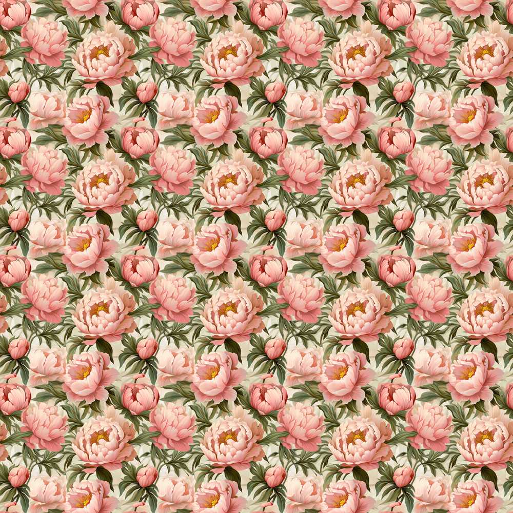 Blush Pink Peony Flowers with Green Leaves Elegant Wildflower
