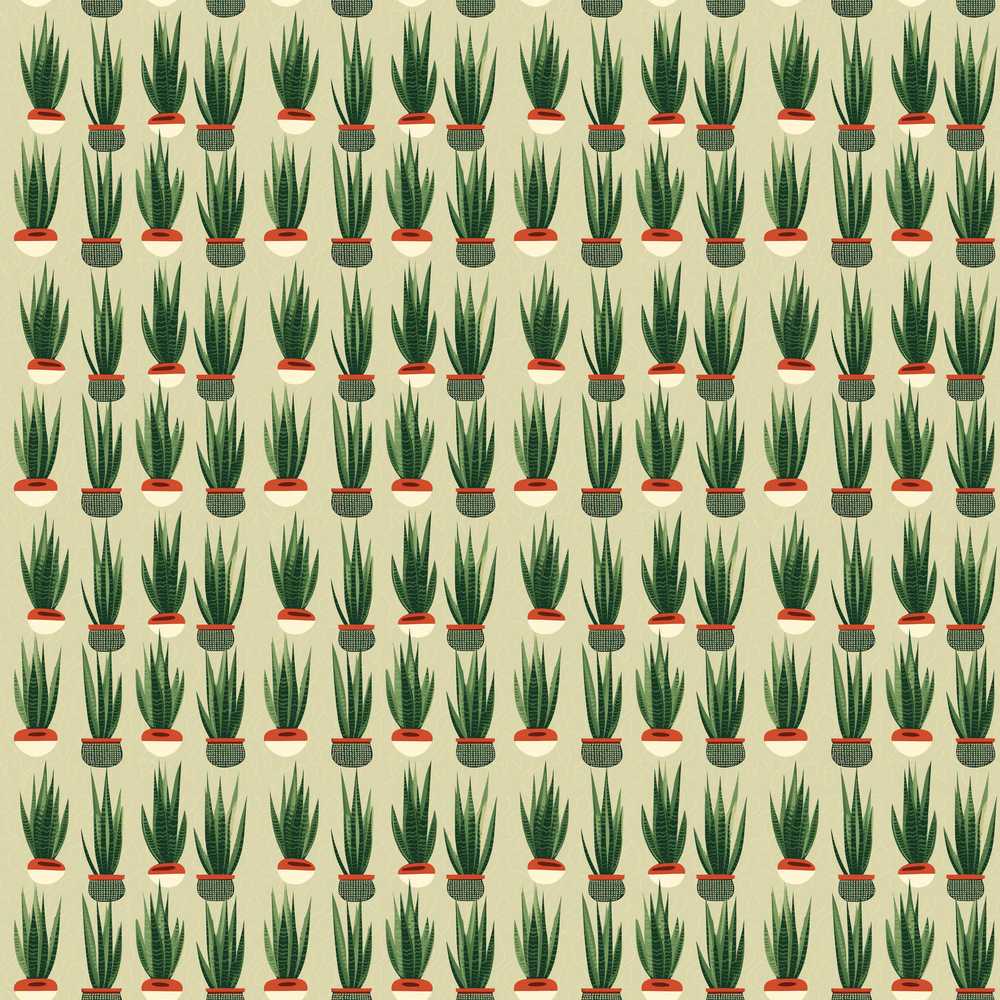 Modern Potted Plants with Style Decorative Repeat Pattern
