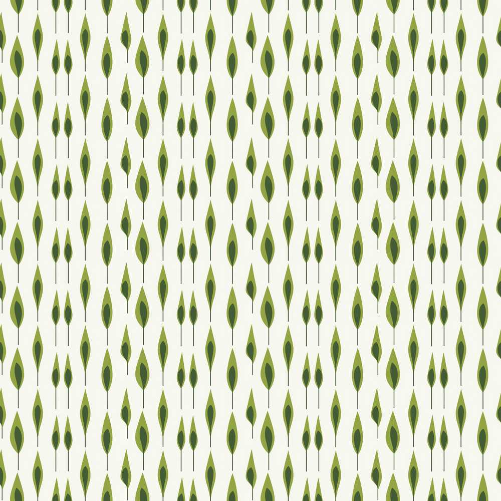 Simple Modern Leaf Motif on Light Background Wildflower Pattern