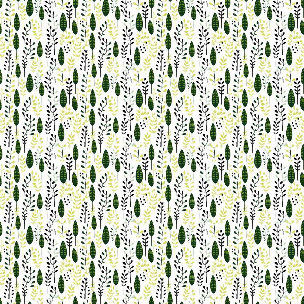 Minimal Botanical Leaves and Branches on Light Background Wildflower