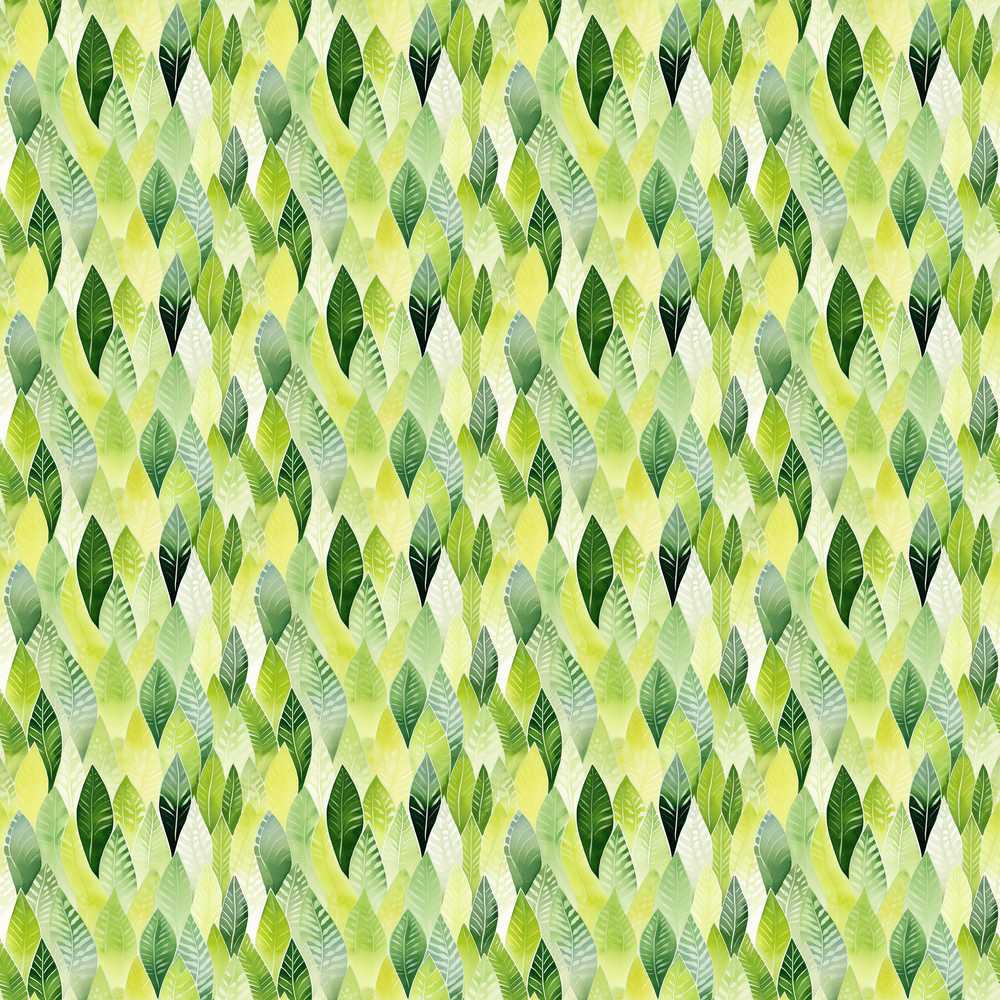 Layered Watercolor Green Leaves with Soft Gradient Effect Wildflower