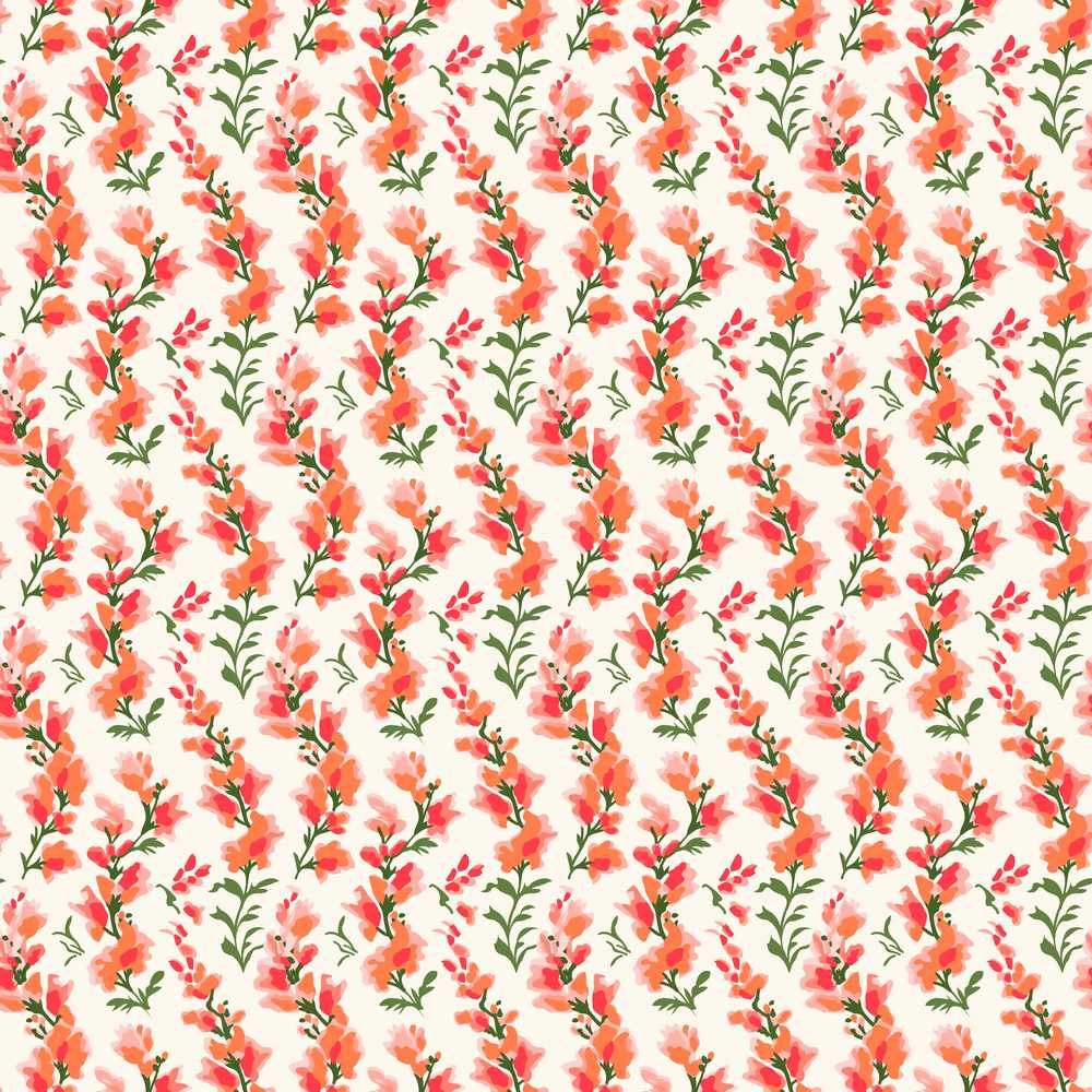 Soft Coral Orange Wildflowers on Light Background Coastal