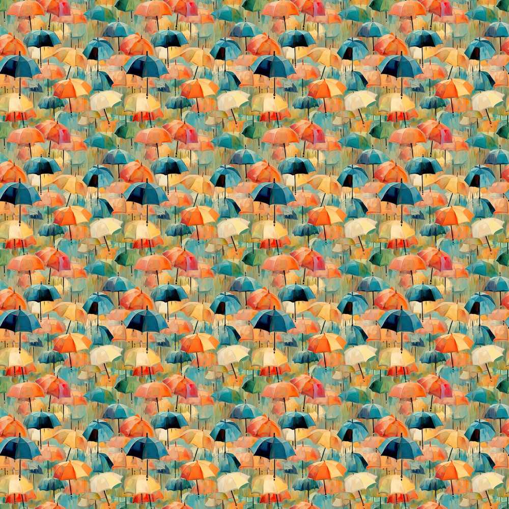 Painterly Umbrella Scene with Soft Blended Colors Decorative