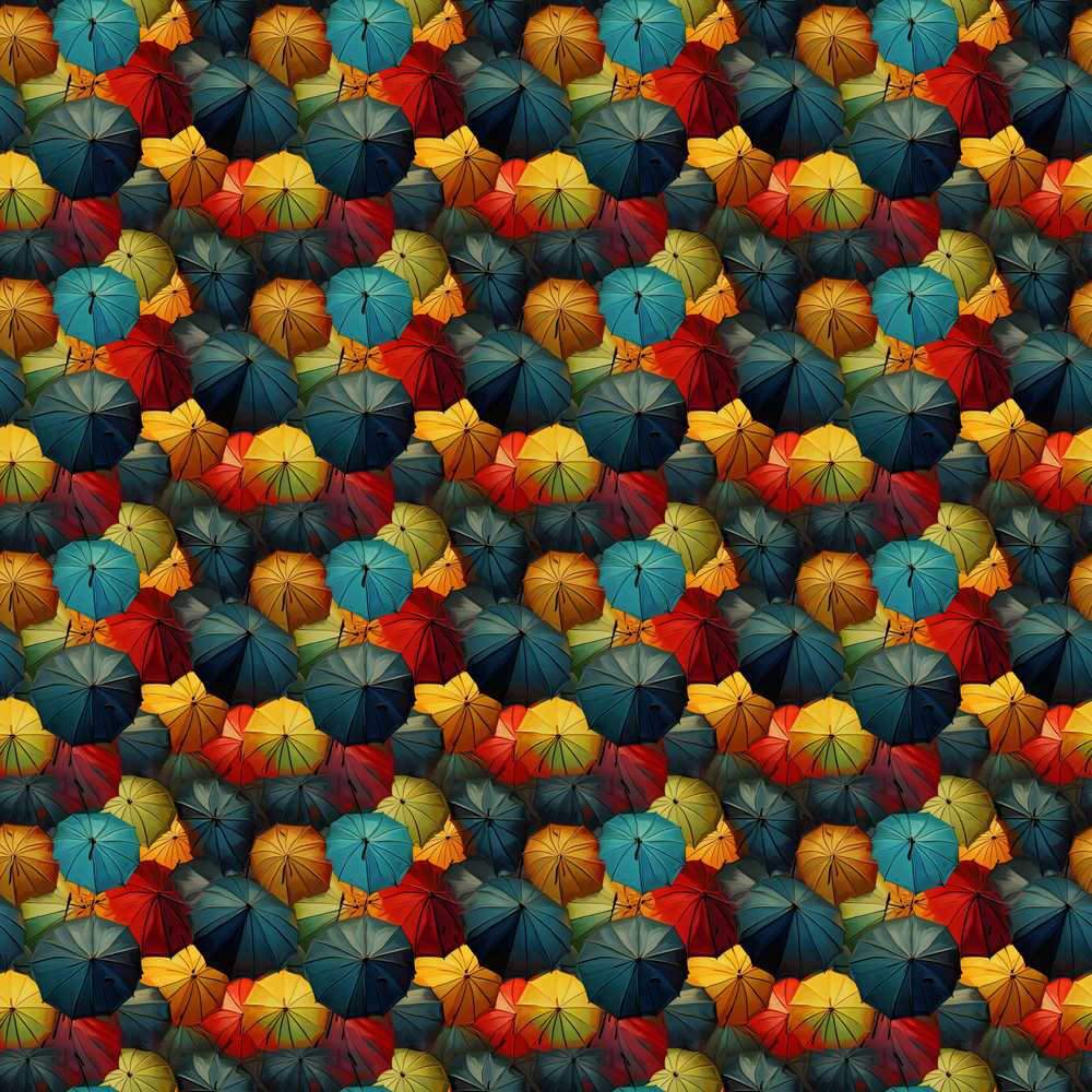 Vibrant Multicolor Umbrella Cluster with Deep Tones Decorative