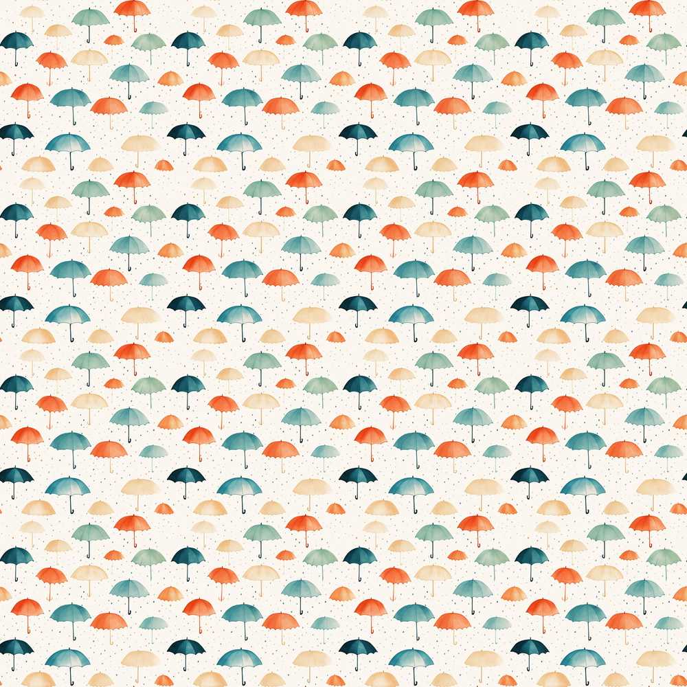 Minimal Umbrella Pattern in Soft Neutral and Teal Shades