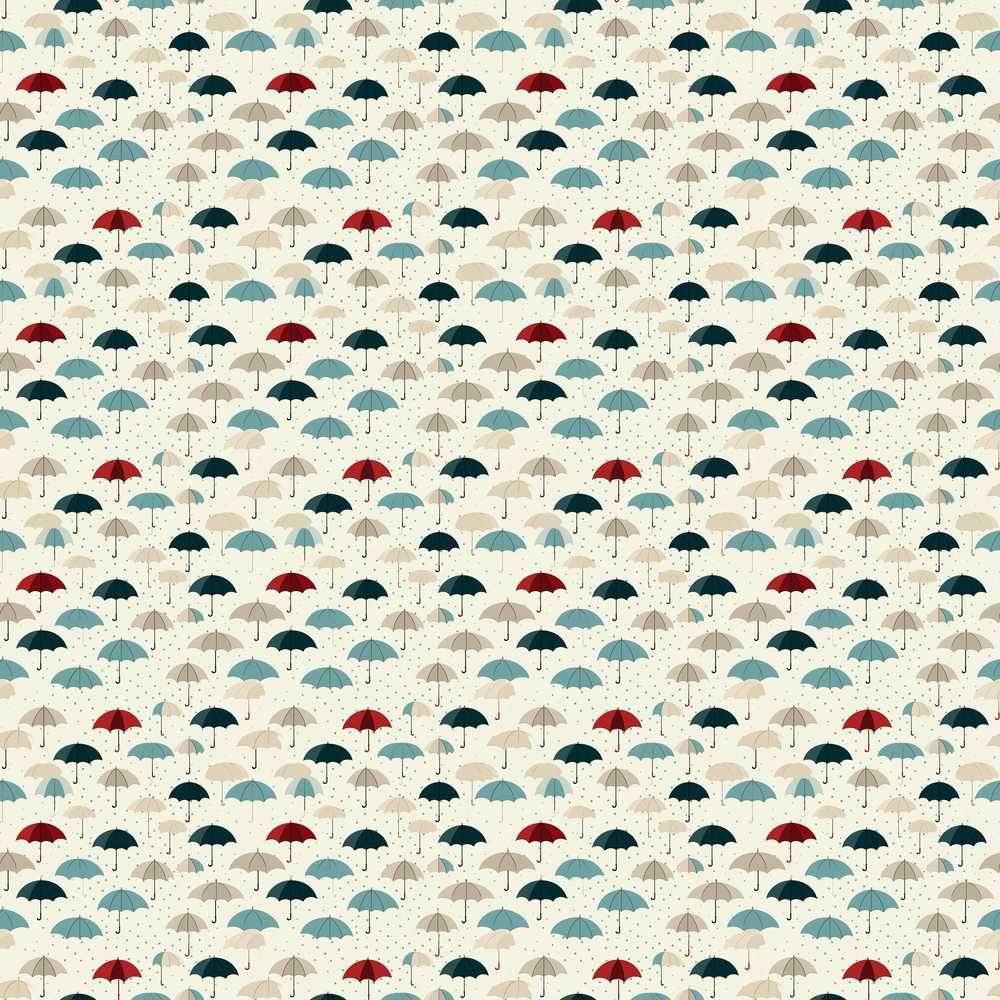 Soft Neutral Umbrellas with Subtle Rain Dots Repeat