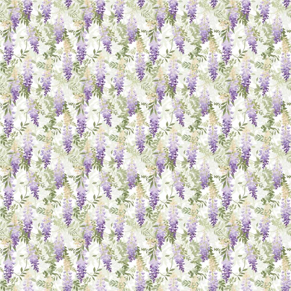 Light Pastel Wisteria Floral Vine Elegant Wildflower Pattern Botanical