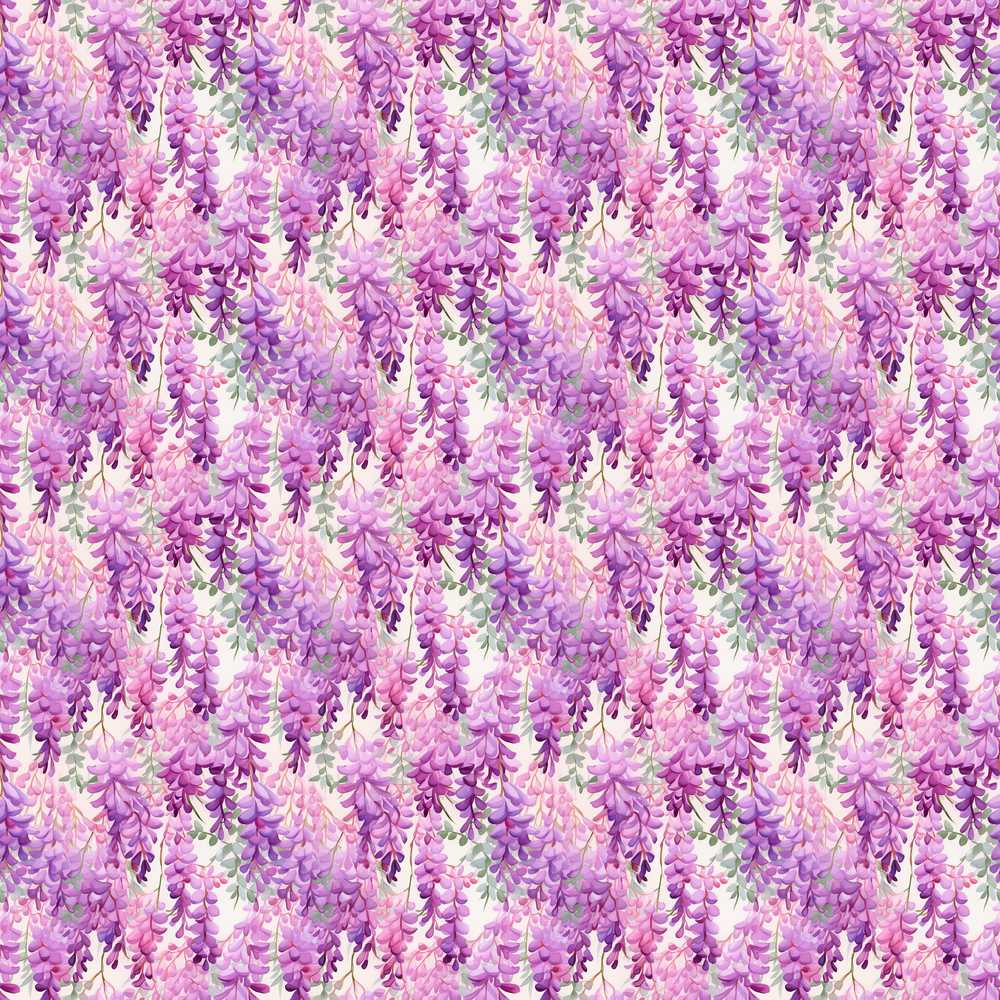 Pink and Lilac Wisteria Hanging Flowers Elegant Wildflower Pattern