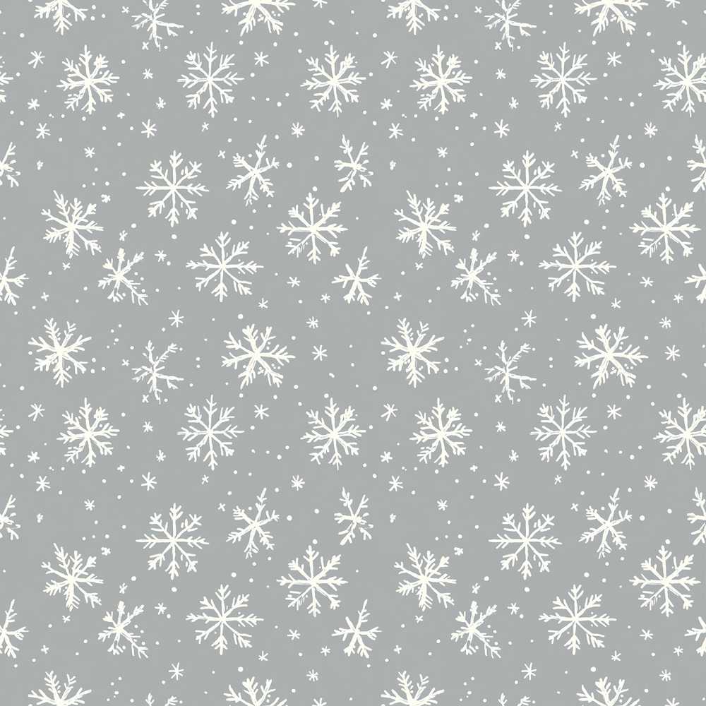 Grey Background White Snowflakes Winter Festive Holiday Seasonal