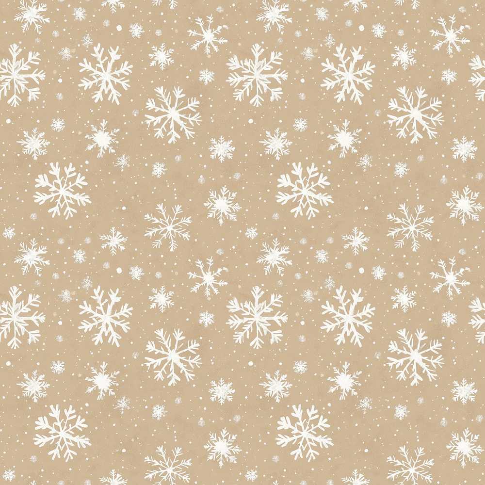 Beige Background White Snowflakes Soft Winter Festive Holiday
