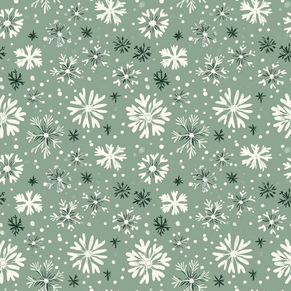 Soft Green Background Artistic Snowflake Winter Festive Holiday