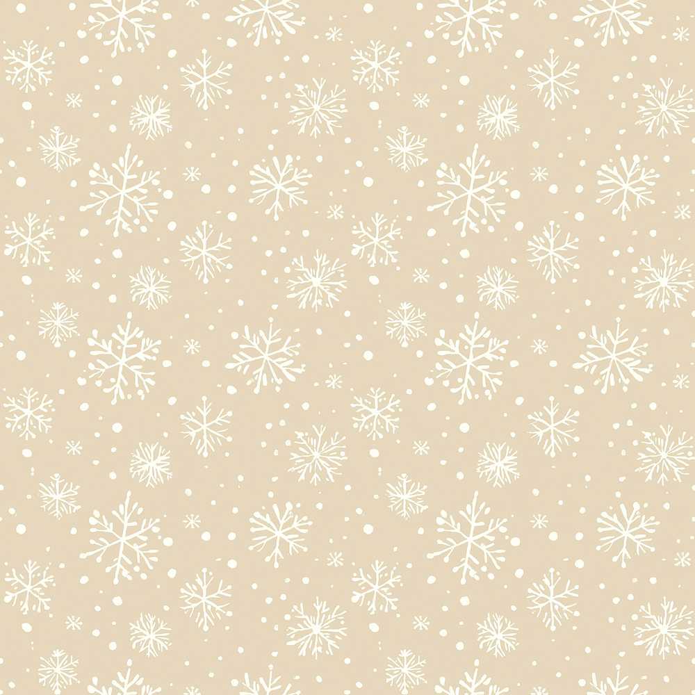 Beige Background White Snowflakes Winter Festive Holiday Seasonal