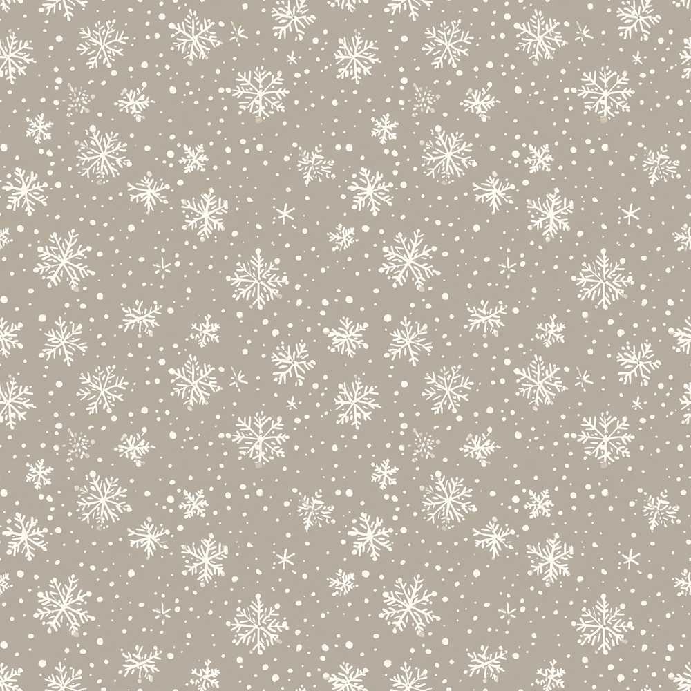 Taupe Background White Snowflakes Falling Winter Festive Holiday