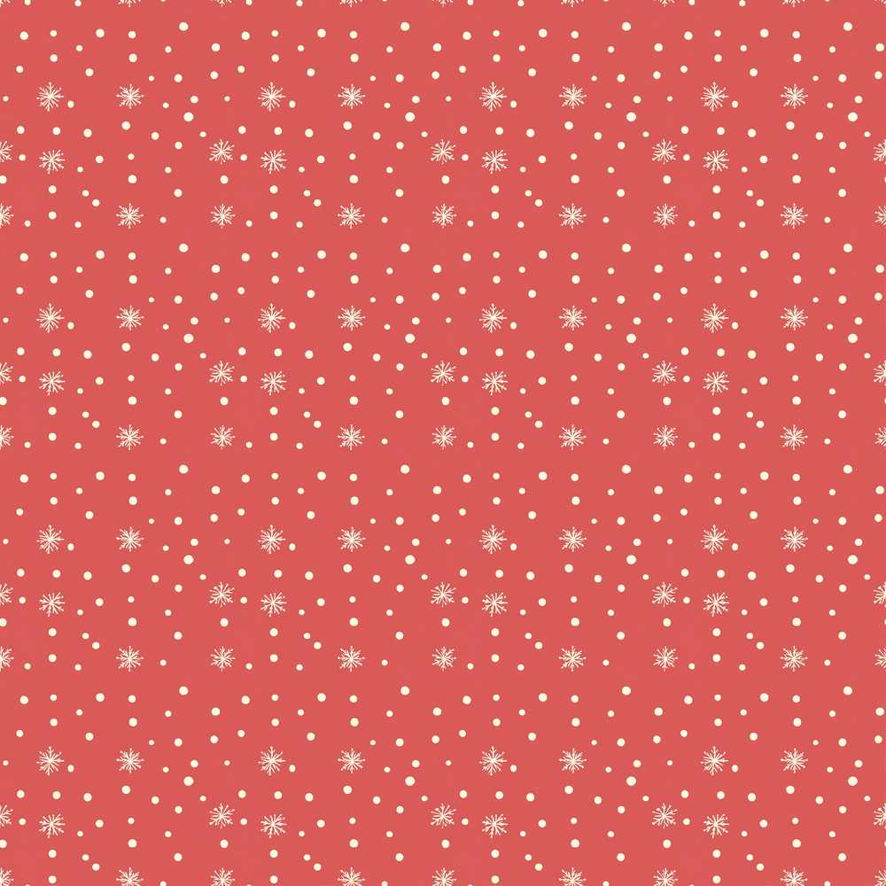 Red Background White Snowflakes Falling Winter Festive Holiday