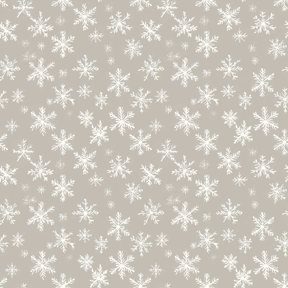 Grey Background Large White Snowflakes Winter Festive Holiday