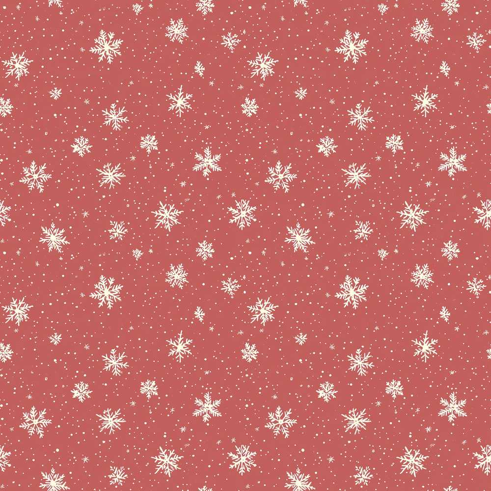 Red Background Snowflake Scatter Winter Festive Holiday Seasonal