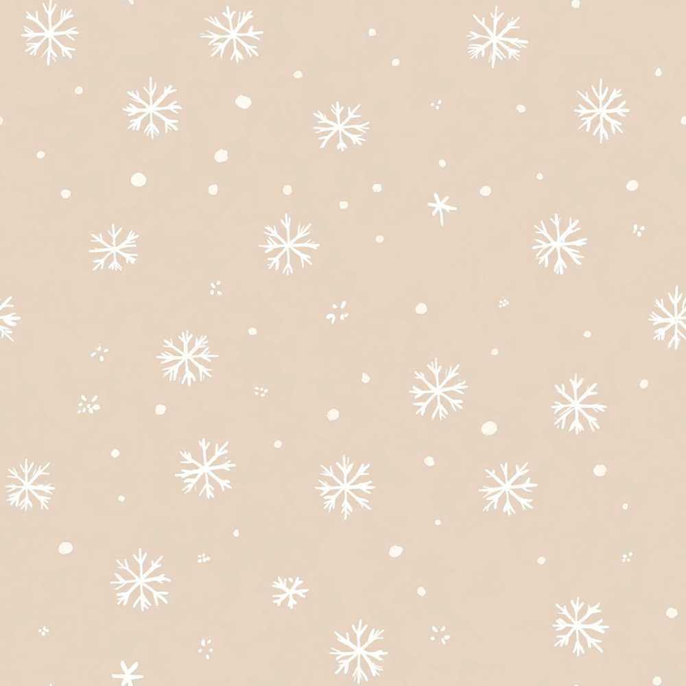 Beige Background Minimal Snowflake Winter Festive Holiday Seasonal