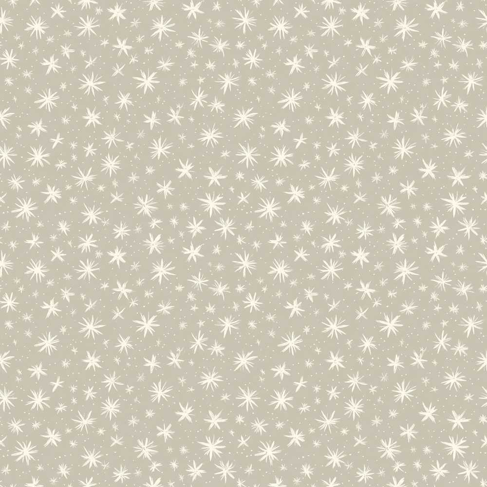 Neutral Beige Star Snowflake Winter Festive Holiday Seasonal