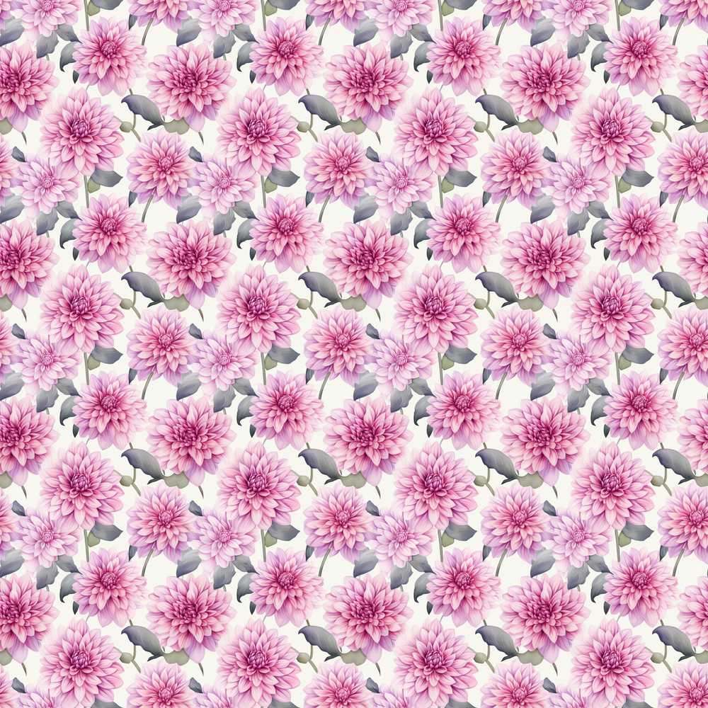 Lilac Dahlia Flowers Delicate Botanical Wildflower Pattern