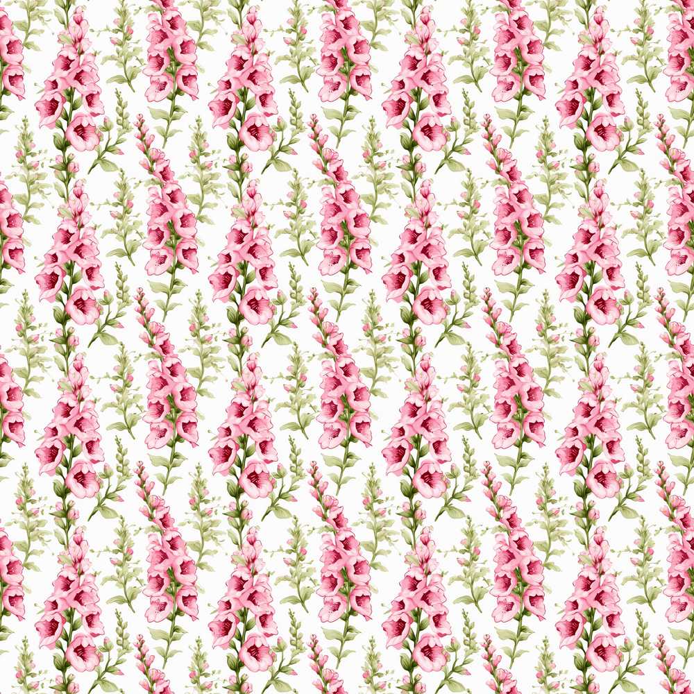 Delicate Pink Foxglove Flowers Light Background Wildflower Pattern Botanical