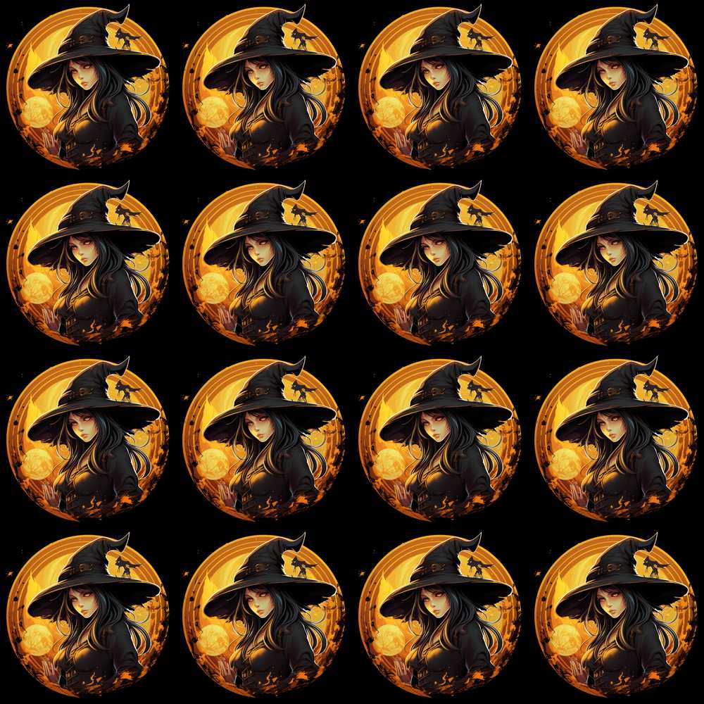 Halloween Witch with Moon Magical Dark Spooky Seasonal