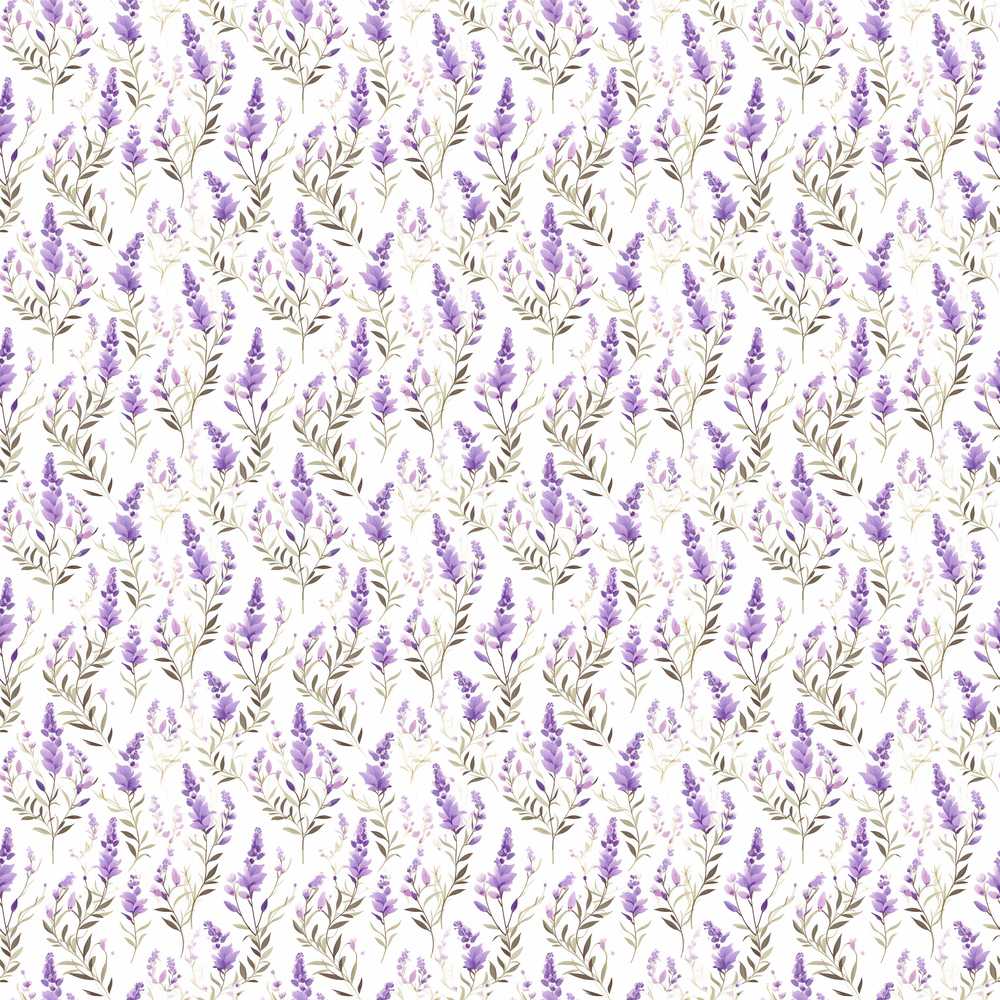 Soft Lavender Botanical Floral Wildflower Pattern Decorative