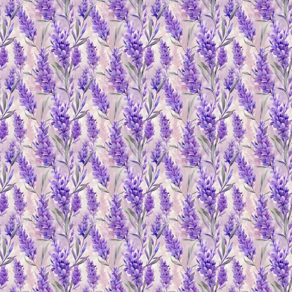 Soft Lavender Floral Botanical Watercolor Wildflower Pattern