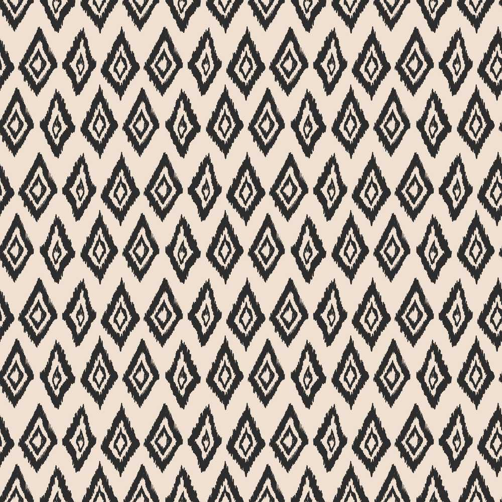 Black Tribal Diamond Ikat Ethnic Geometric Repeat Pattern