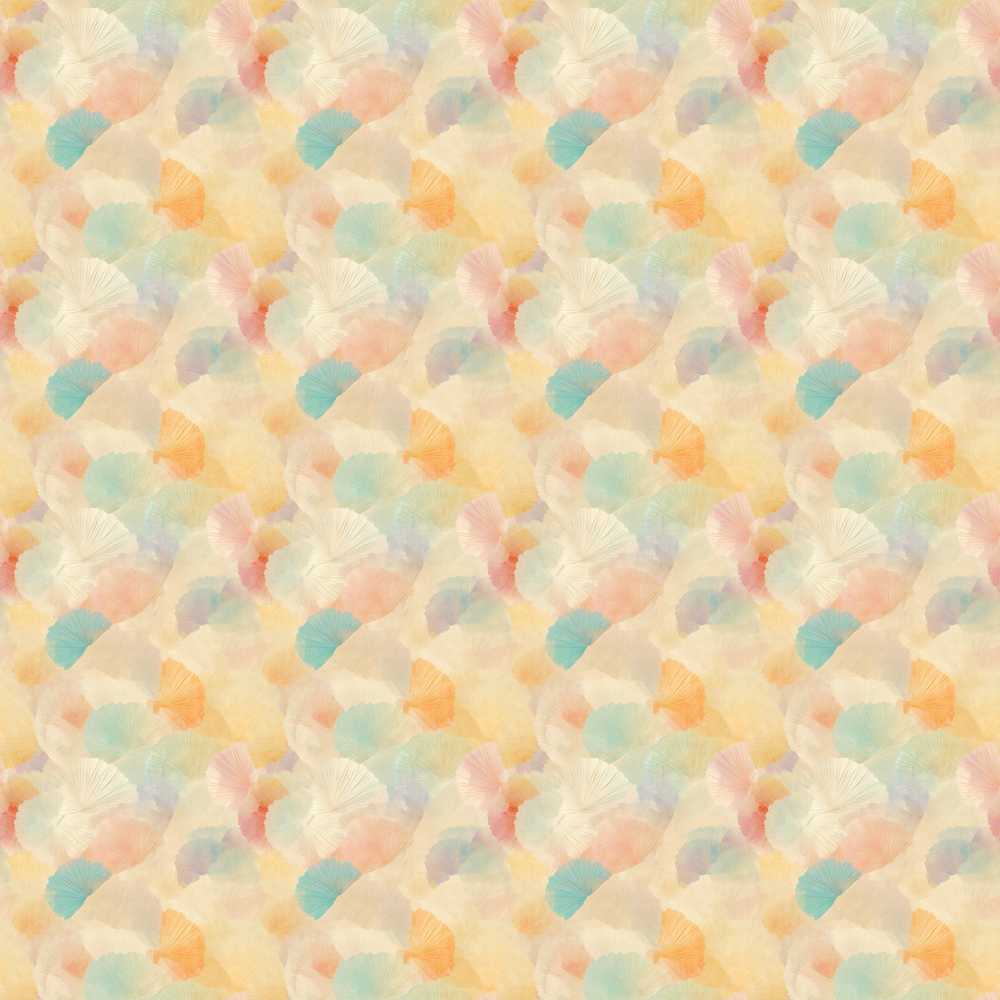 Pastel Fan Shell Floral Soft Botanical Texture Wildflower Pattern