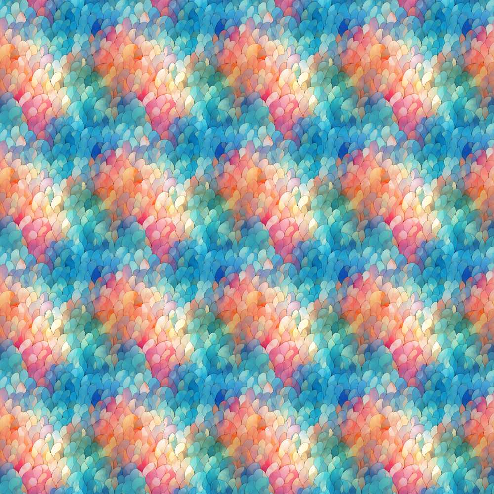 Colorful Abstract Scale Texture Artistic Overlapping Shapes Art