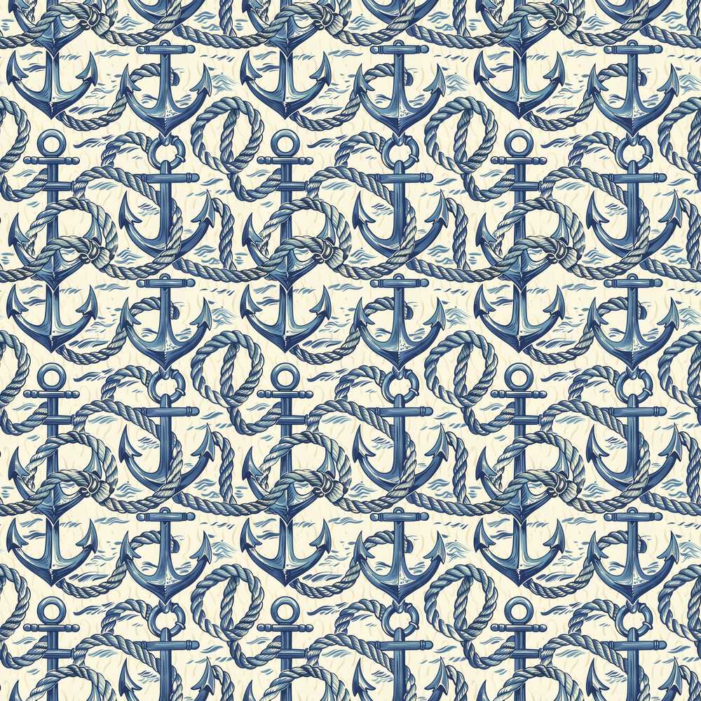 Nautical Anchor Rope Classic Marine Ocean Theme Coastal