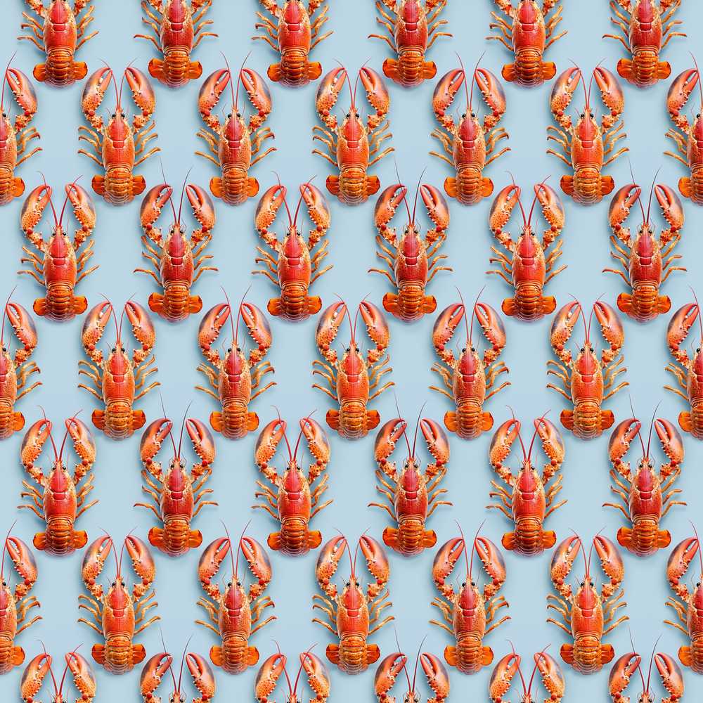 Realistic Lobster Marine Ocean Food Theme Coastal Illustration