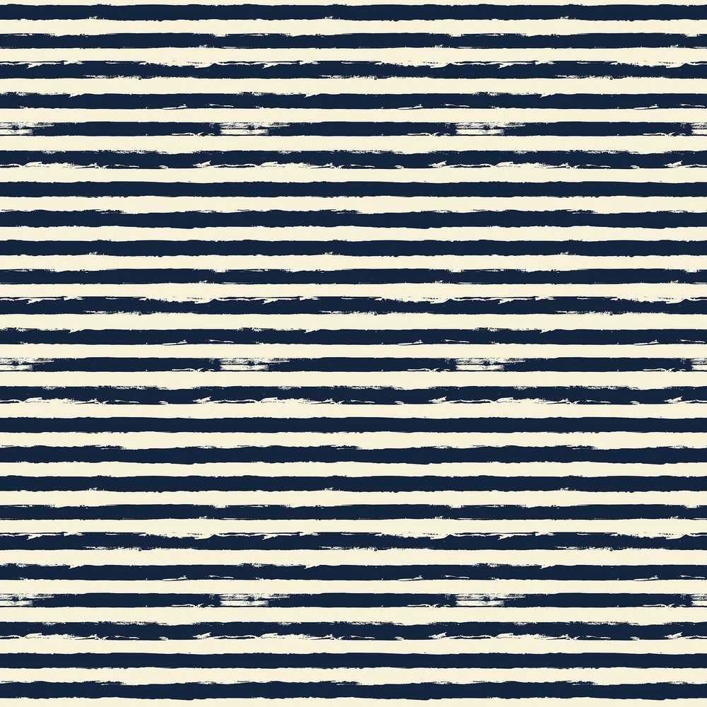 Navy Cream Brush Stripe Modern Nautical Coastal Illustration