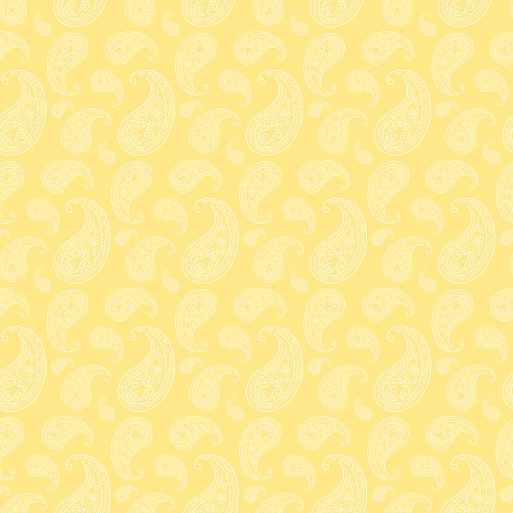 Yellow Paisley Floral Elegant Decorative Wildflower Pattern Botanical
