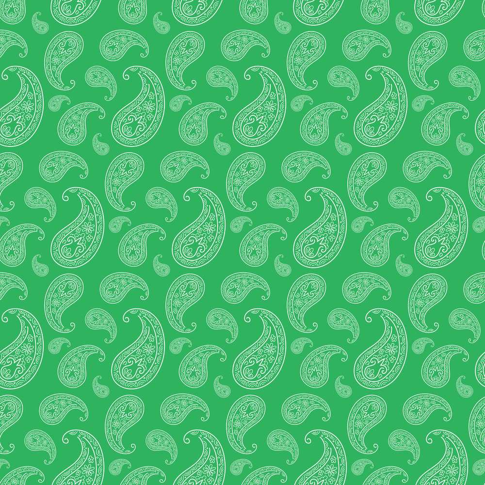 Bright Green Paisley Classic Ornamental Decorative Repeat Pattern