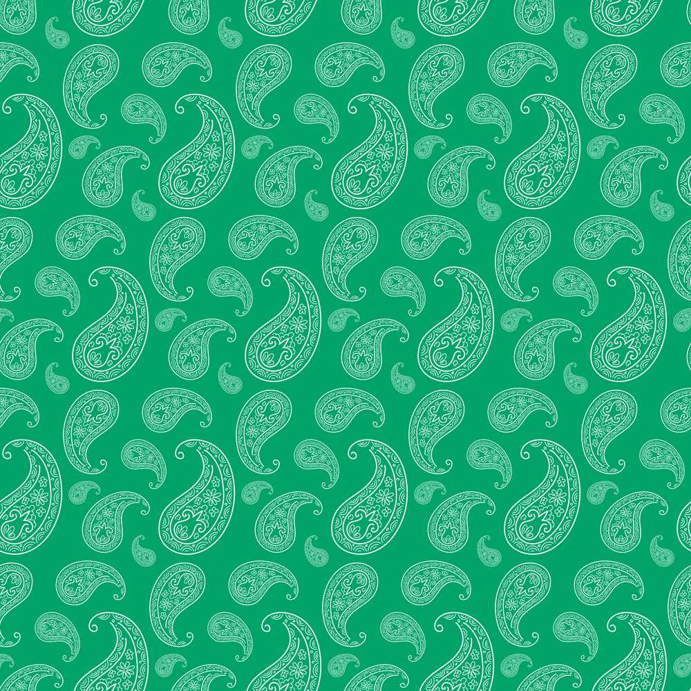 Rich Emerald Paisley Vintage Bandana Decorative Repeat Pattern