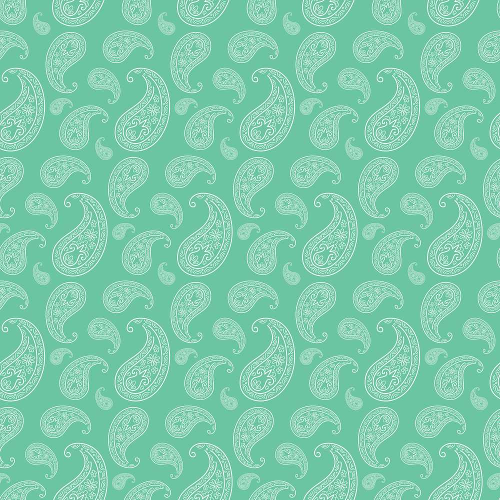 Turquoise Paisley Ornamental Bandana Decorative Repeat Pattern Design