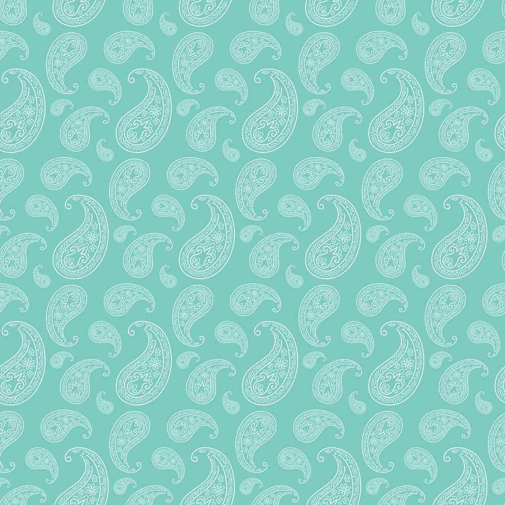 Rich Teal Paisley Classic Ornamental Decorative Repeat Pattern